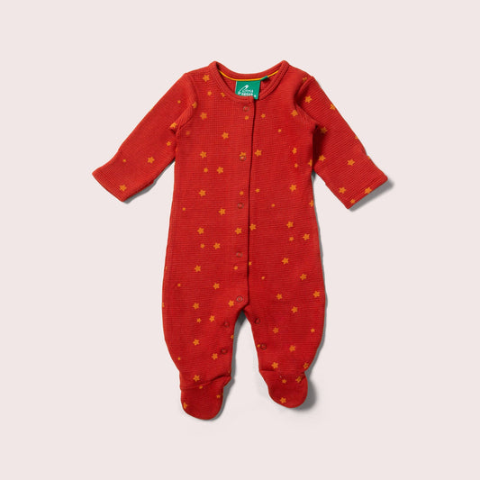 Organic Waffle Babygrow | Hazelnut Stars