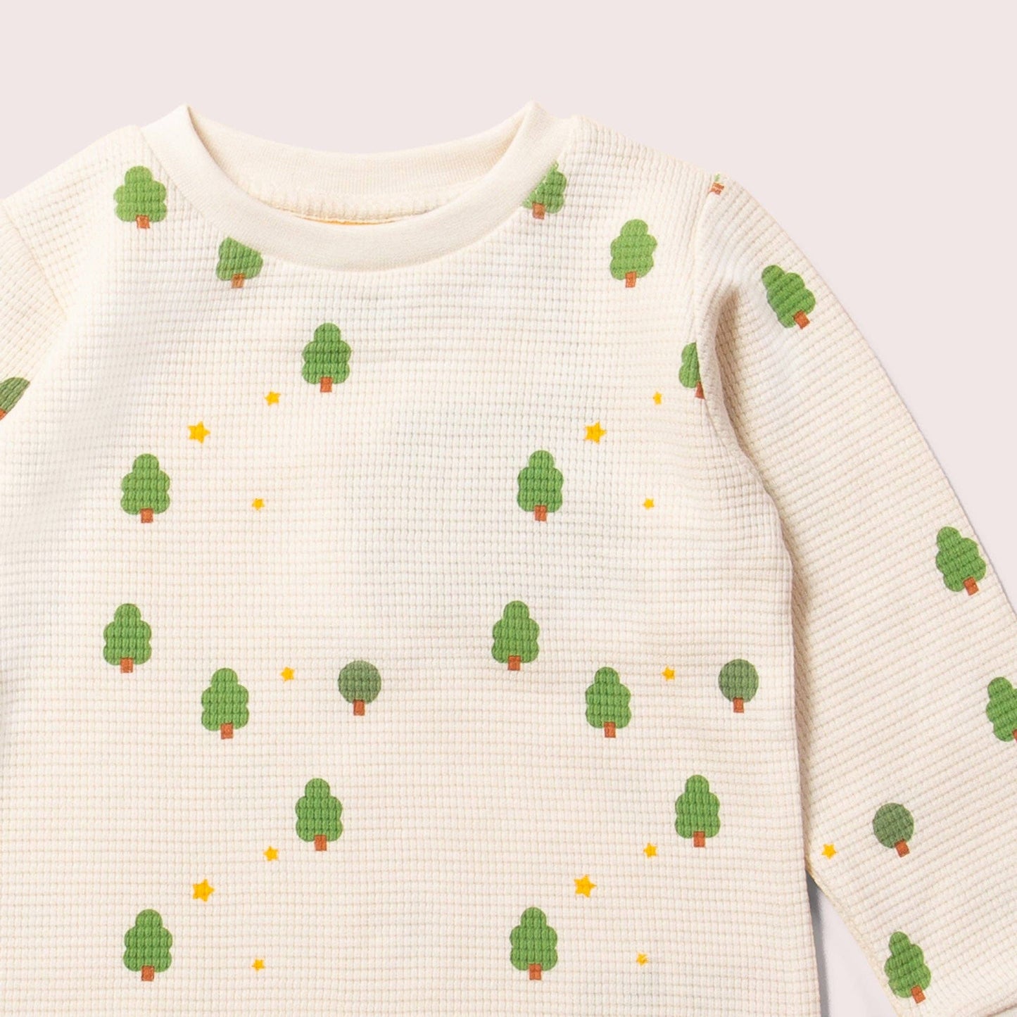 Organic Waffle Pyjamas | Cream Winter Trees