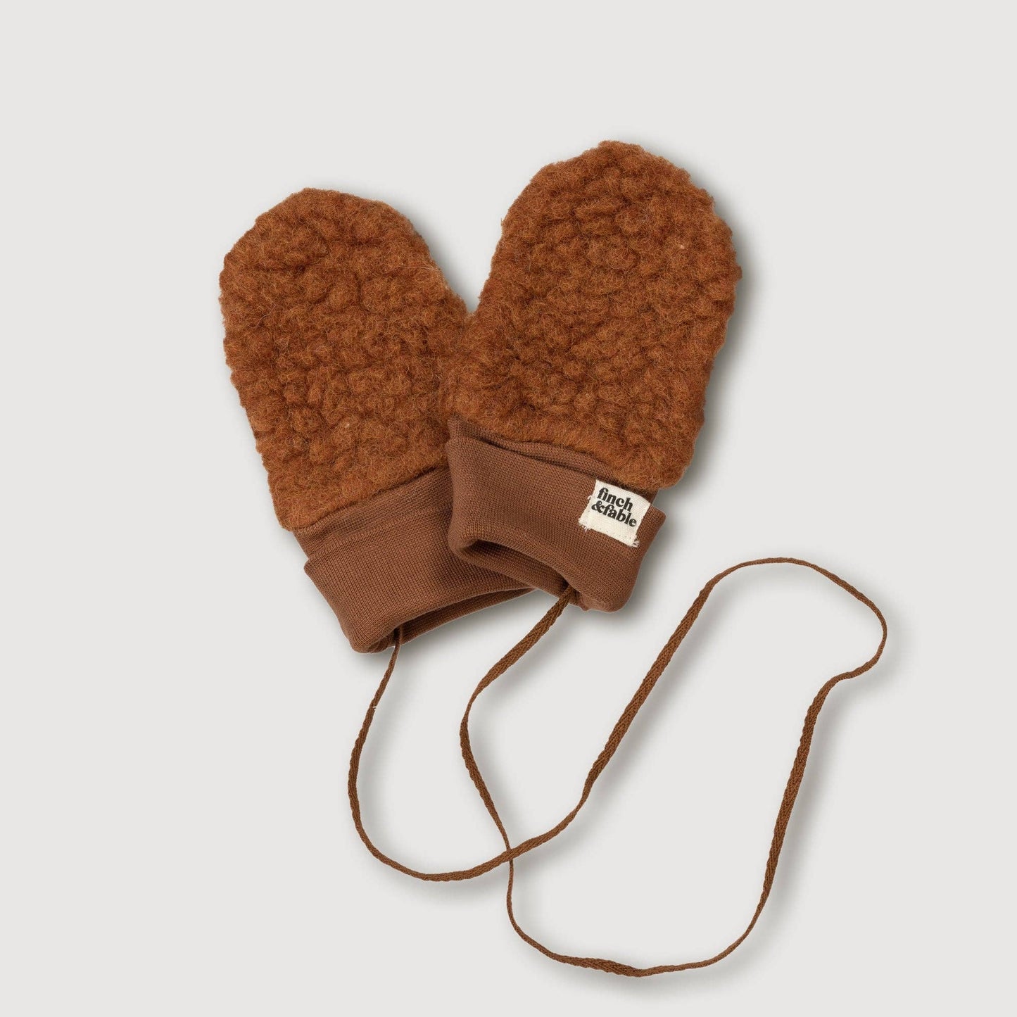 Wool Sherpa Mittens | Chestnut