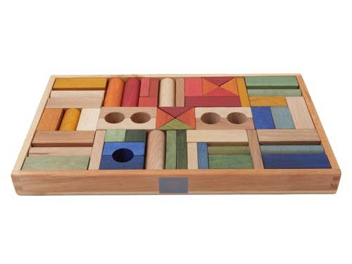 Wooden Blocks In Tray 54 pieces | Rainbow