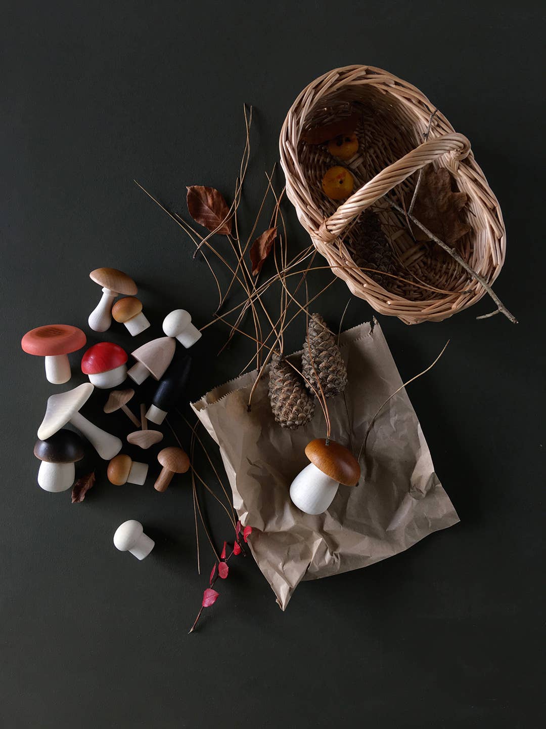 Forest Mushrooms Basket