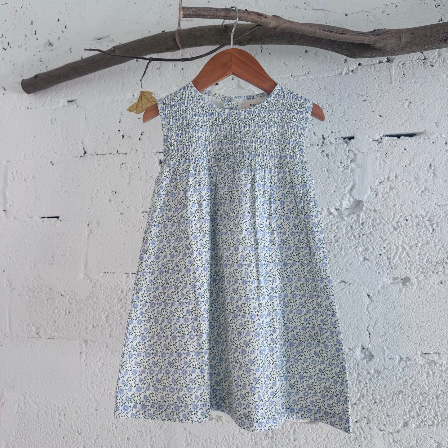 Sleeveless Smock Dress | Ditsy Blue