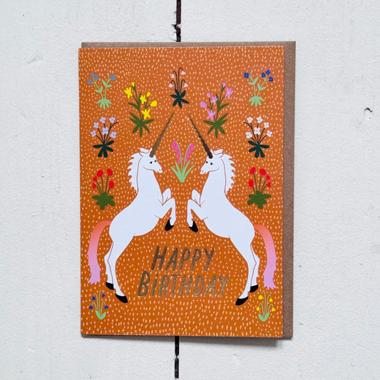 Unicorns Happy Birthday Card