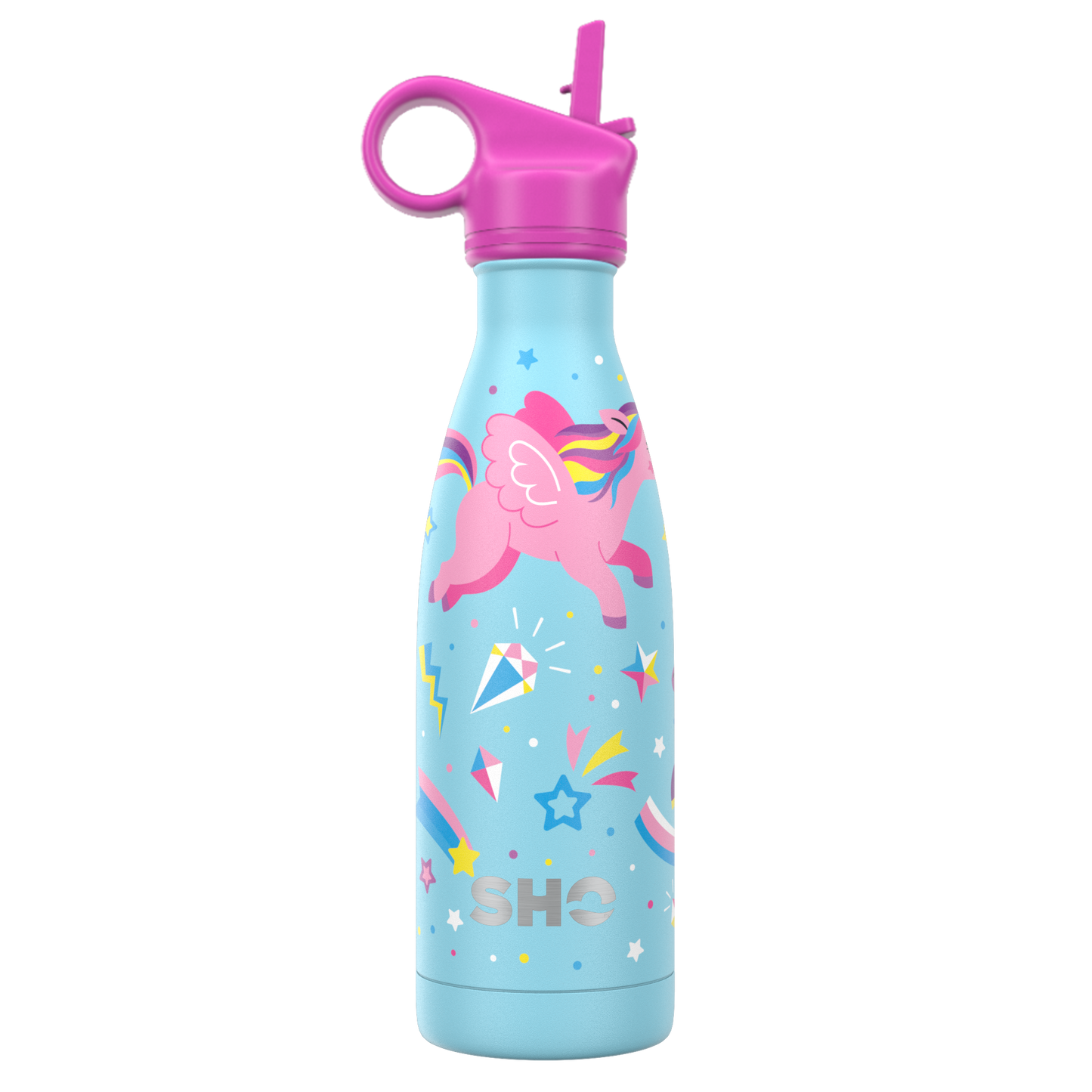 Kids Bottle with Straw Lid | Unicorn | 375ml