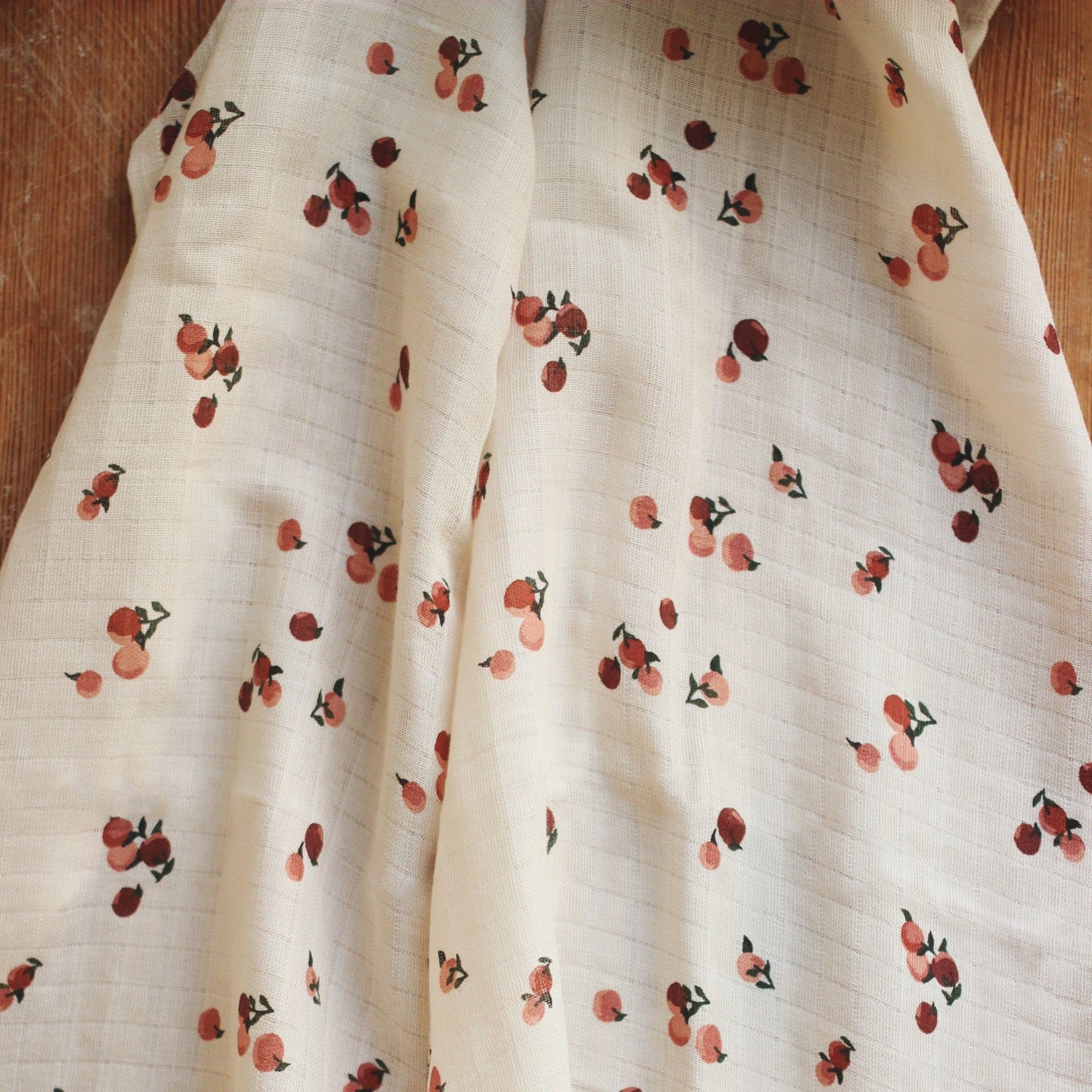 Organic Baby Muslin Swaddle - Peaches - Organic Cotton