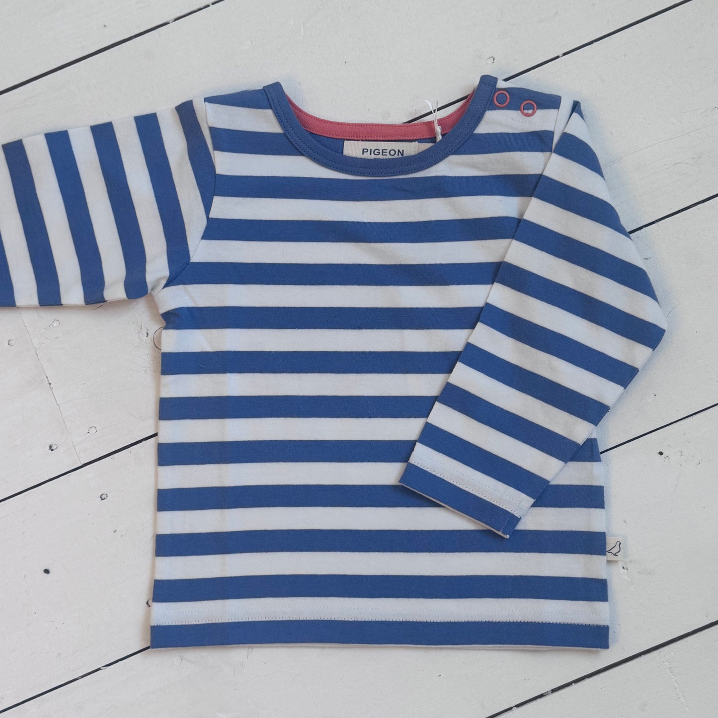 Long Sleeve T-Shirt | Blue and White Breton Stripe