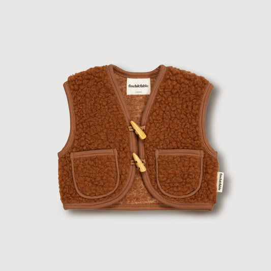 Wool Sherpa Vest | Chestnut