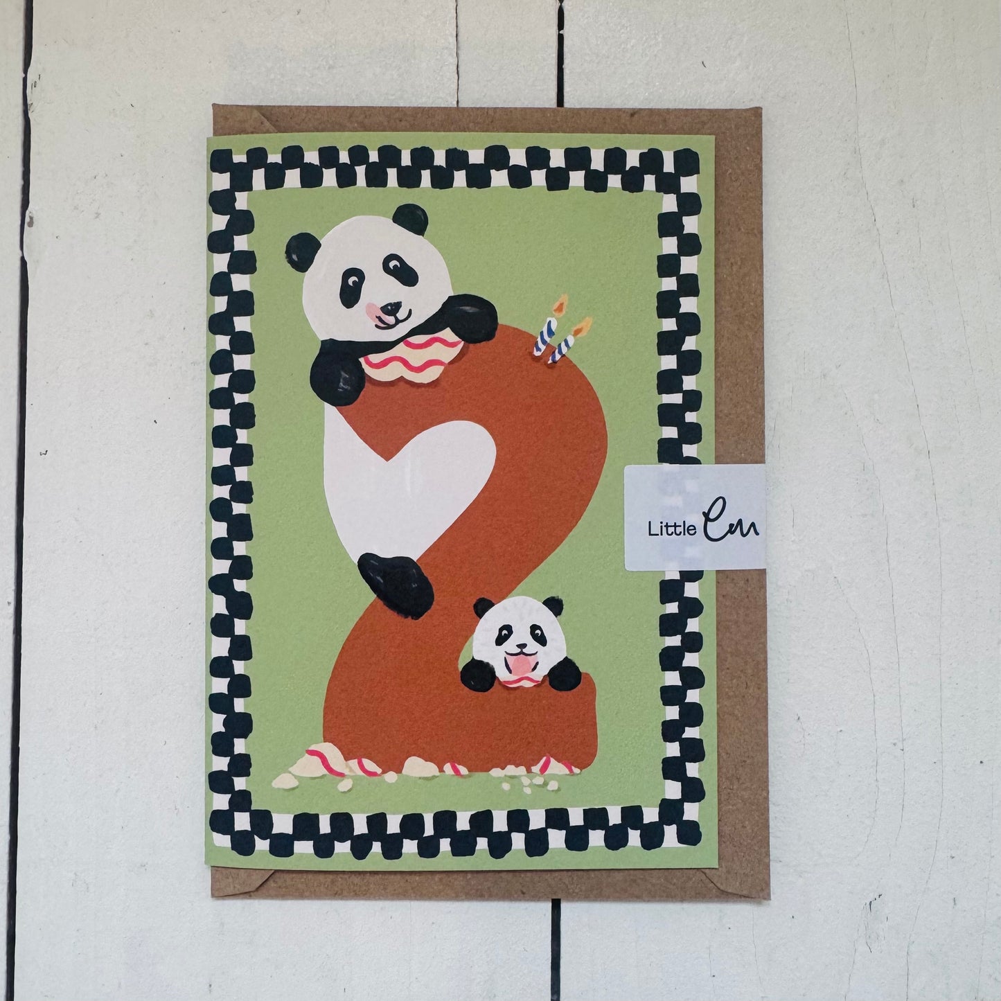 Pandas 2nd Birthday Card