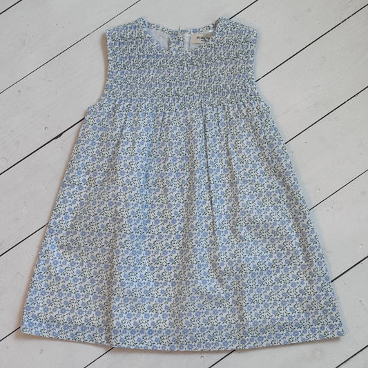 Sleeveless Smock Dress | Ditsy Blue