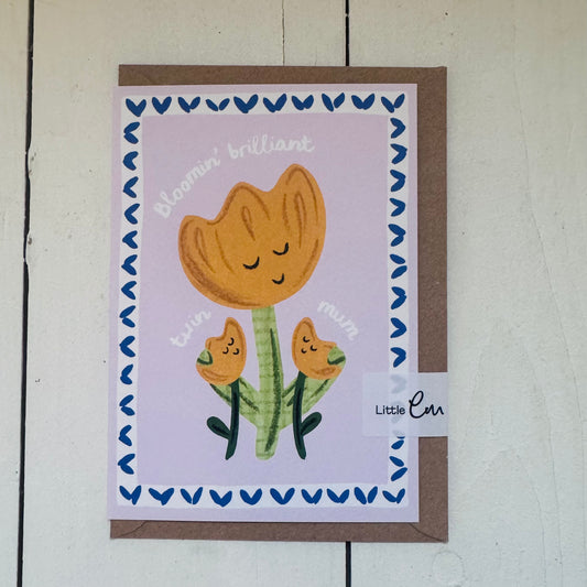 Bloomin’ Brilliant Twin Mum Card