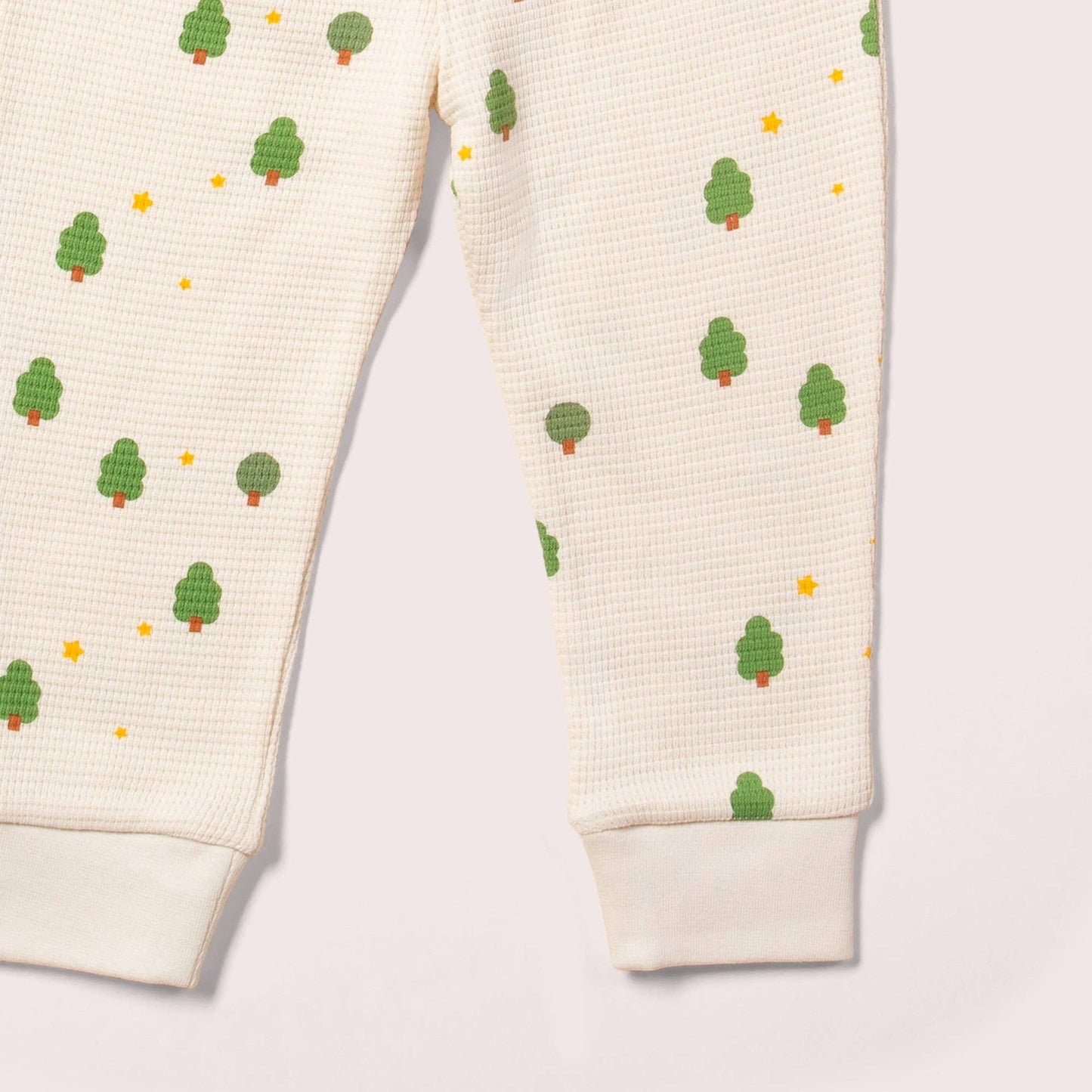 Organic Waffle Pyjamas | Cream Winter Trees