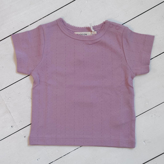 Organic Cotton Pointelle T-Shirt | Pink