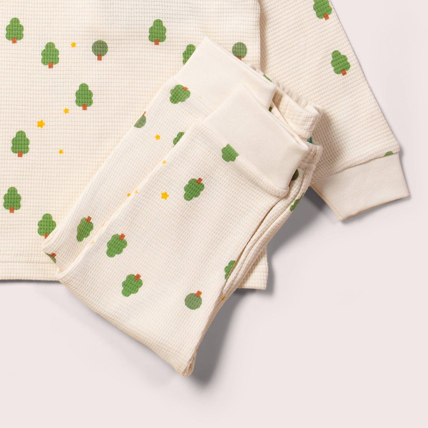 Organic Waffle Pyjamas | Cream Winter Trees