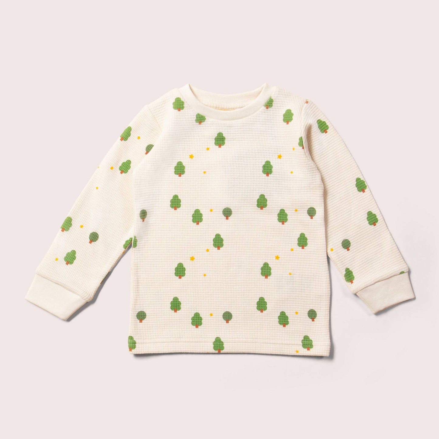 Organic Waffle Pyjamas | Cream Winter Trees