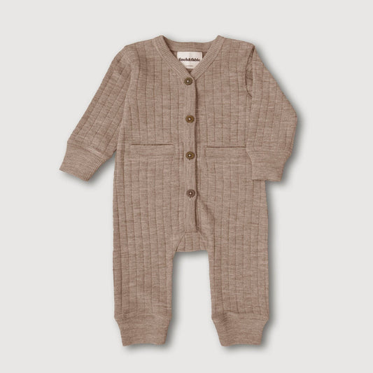 Wool Rib Playsuit | Sand