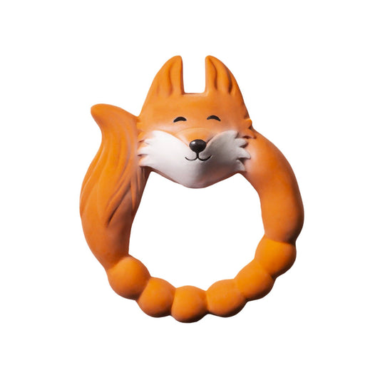 Natural Rubber Fox Teether | Orange