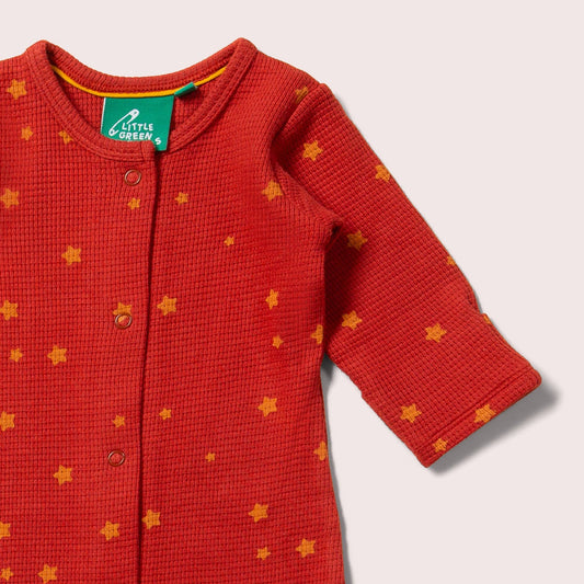 Organic Waffle Babygrow | Hazelnut Stars