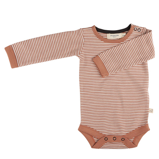 Organic Baby Body | Fine Stripe Macaroon