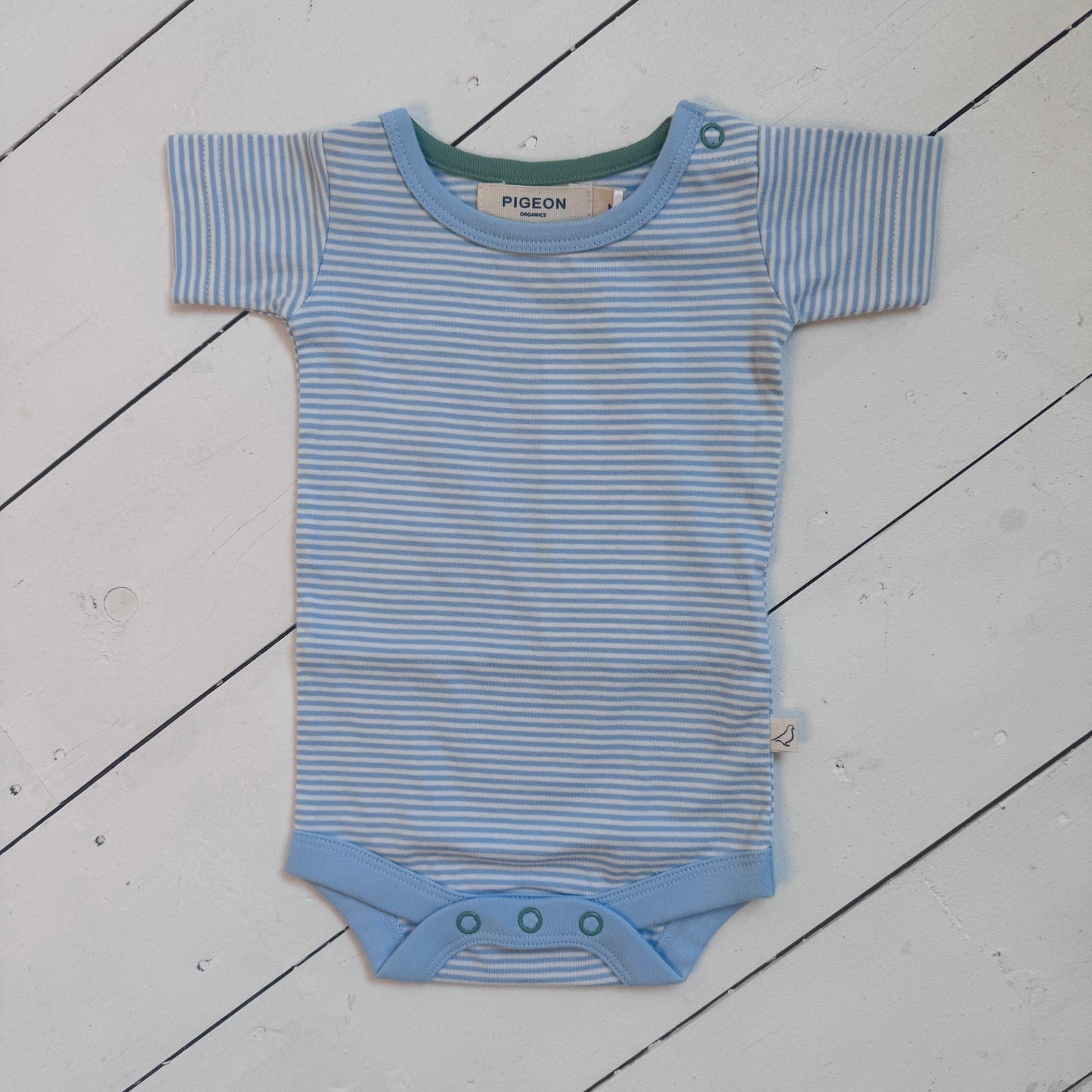 Summer Baby Body | Pale Blue Fine Stripe