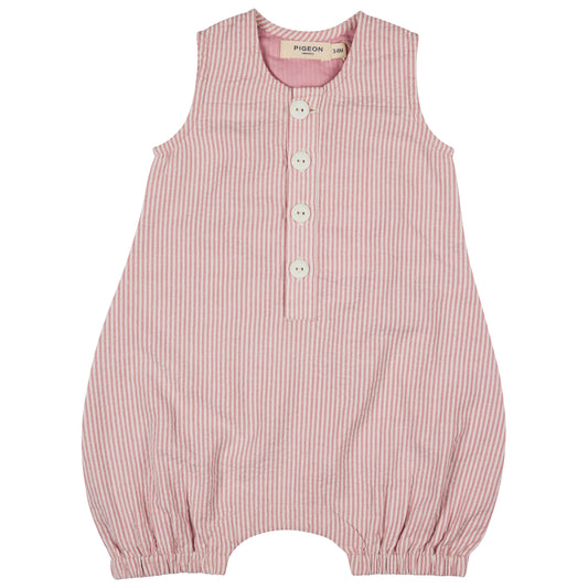 Baby All-in-One | Pink Seersucker Stripe