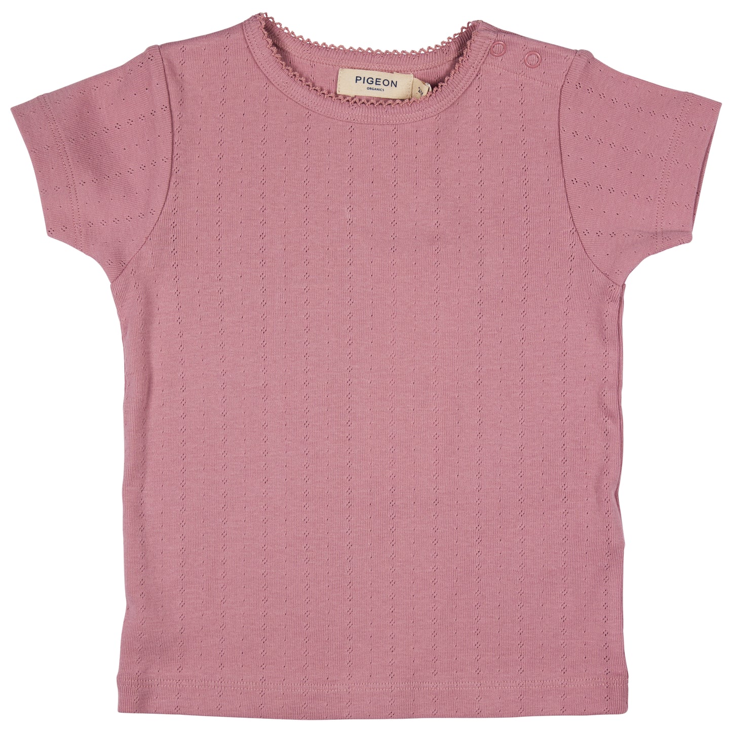 Organic Cotton Pointelle T-Shirt | Pink