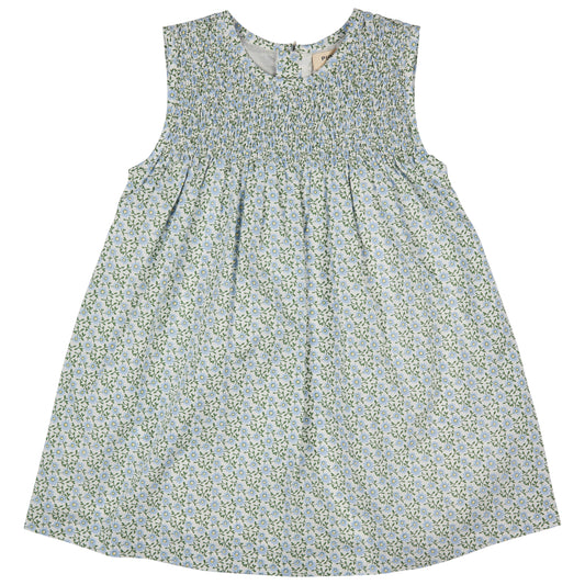 Sleeveless Smock Dress | Ditsy Blue