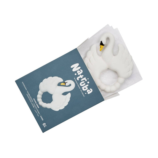 Natural Rubber Swan Teether | White