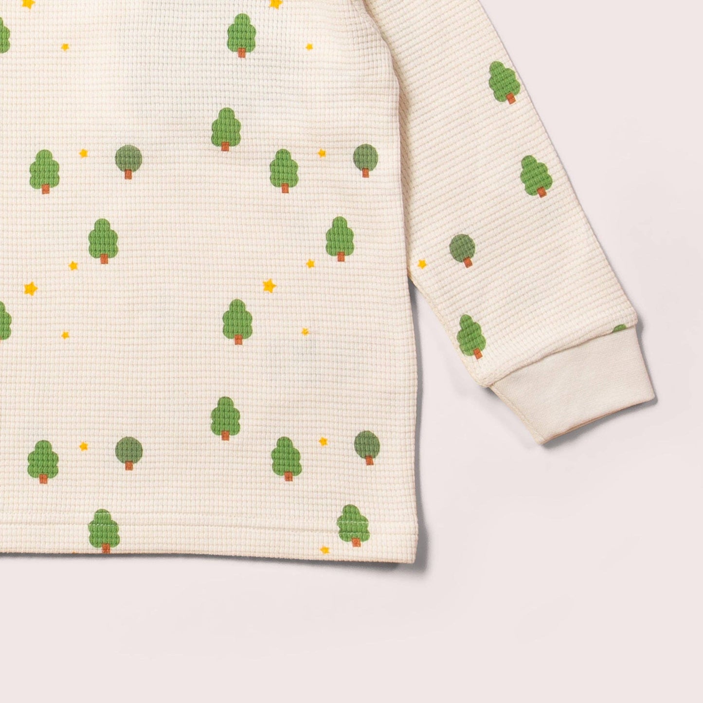 Organic Waffle Pyjamas | Cream Winter Trees