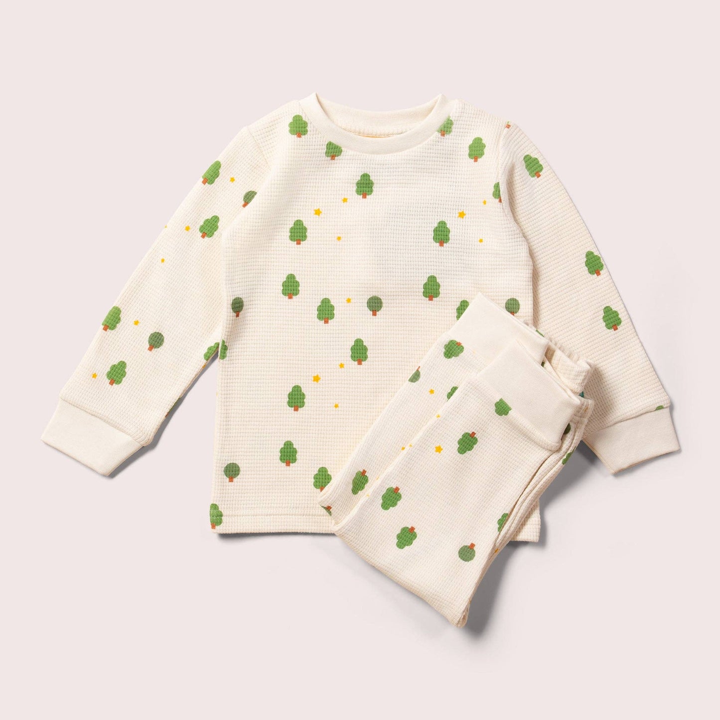 Organic Waffle Pyjamas | Cream Winter Trees