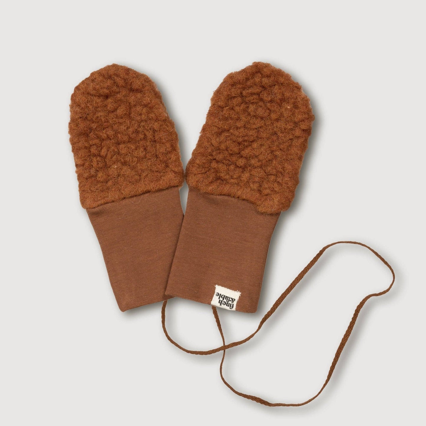 Wool Sherpa Mittens | Chestnut