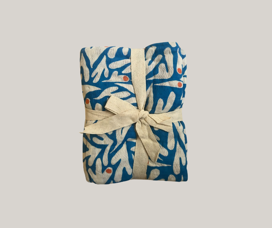 Large Organic Cotton Muslin Swaddle Blanket | Coconut Grove