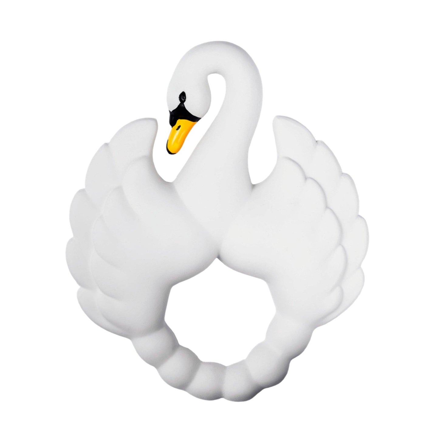 Natural Rubber Swan Teether | White