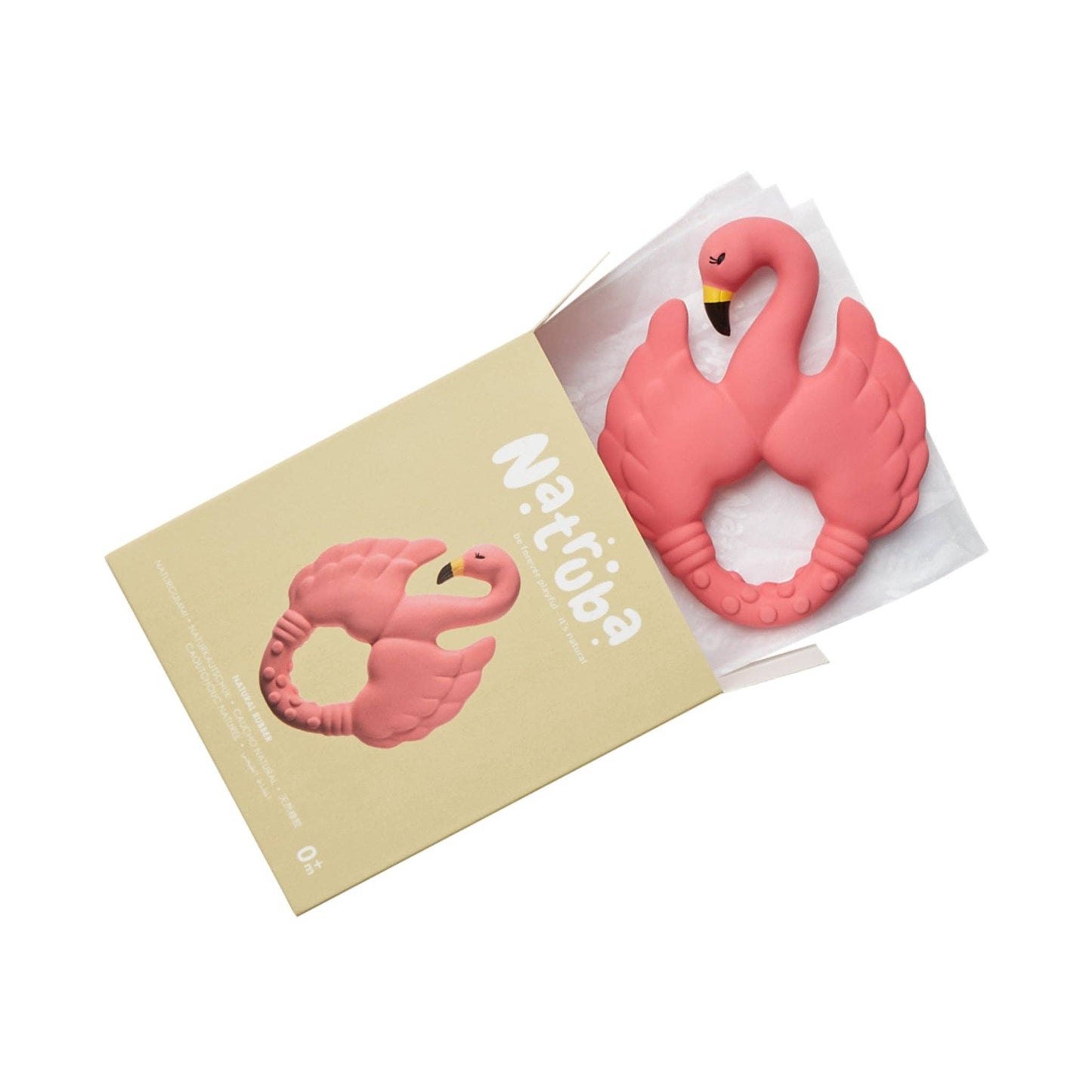 Natural Rubber Teether | Pink Flamingo