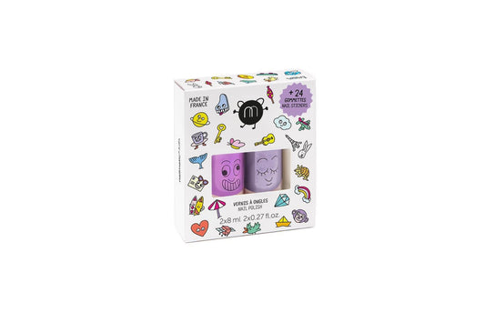 WOW Nail Polish 2 Pack with Stickers | Marshi & Piglou