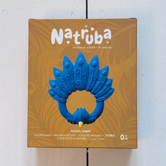 Natural Rubber Teether | Blue Peacock