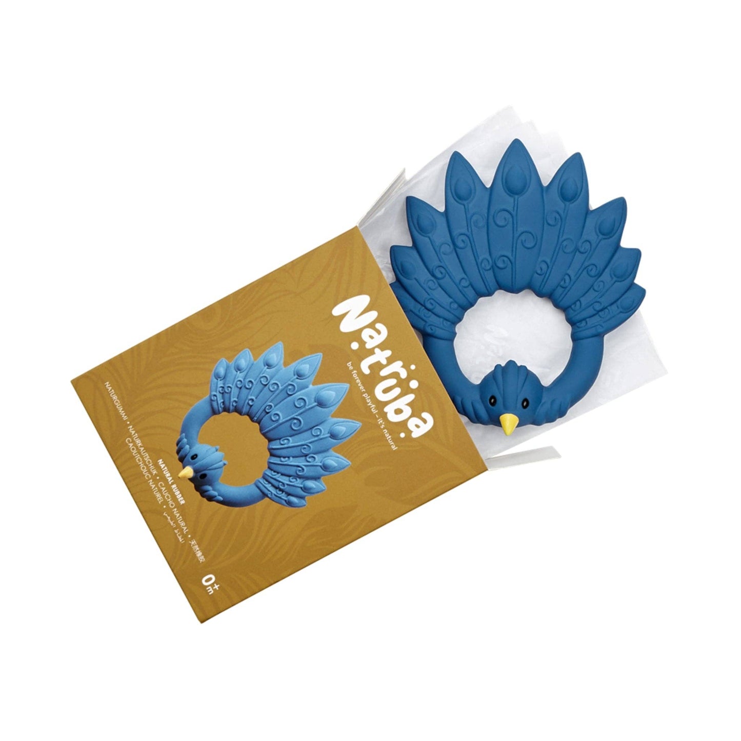 Natural Rubber Teether | Blue Peacock