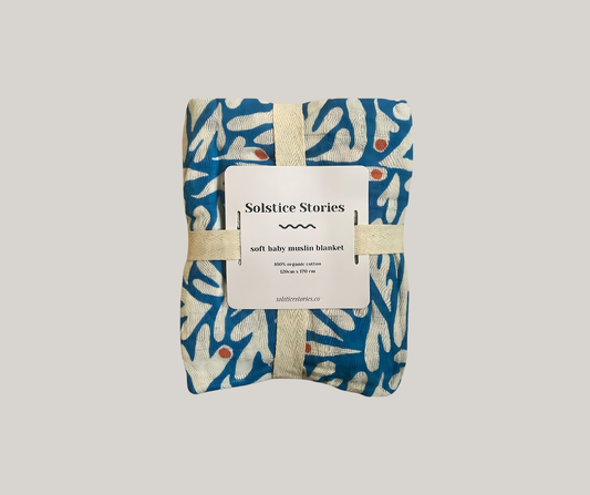 Large Organic Cotton Muslin Swaddle Blanket | Coconut Grove