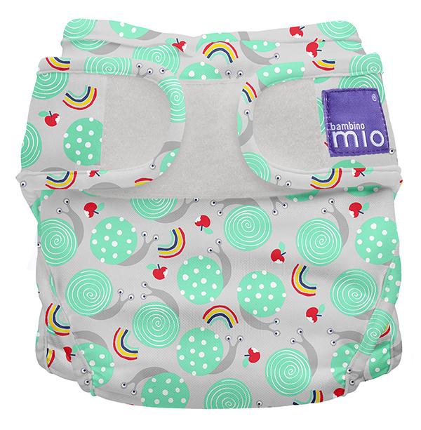 bambino mio reusable nappy cover snails and rainbows